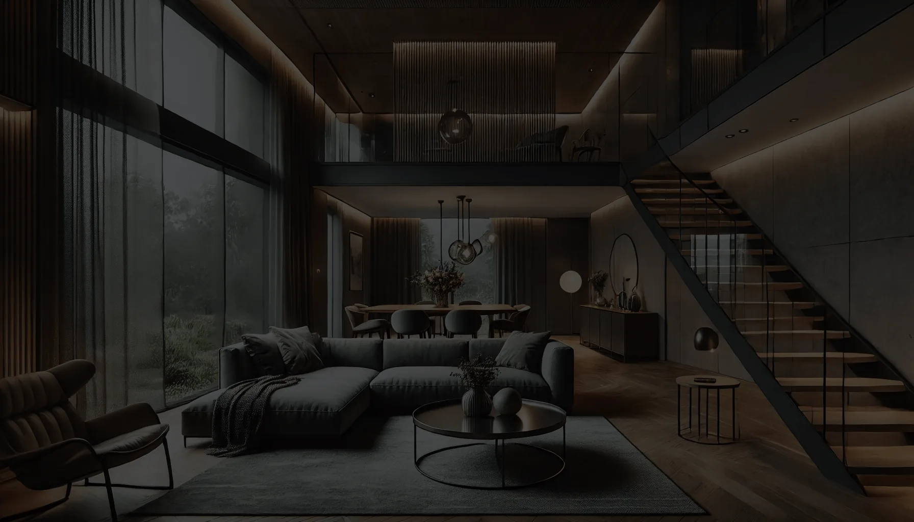 Contemporary living room renovation in Dubai